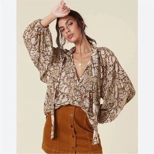 FREE PEOPLE X SPELL & THE GYPSY MOSSY BLOUSE size small